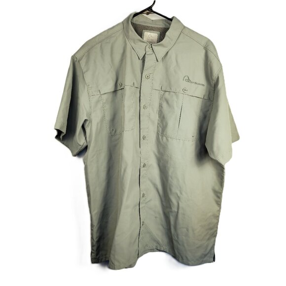 New Ducks Unlimited Mens Shirt XL Fishing Green Vented Short-Sleeve Button-up - Picture 1 of 6